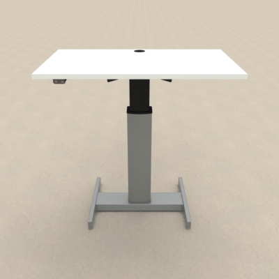 Electric Adjustable Desk | 100x60 cm | White with silver frame