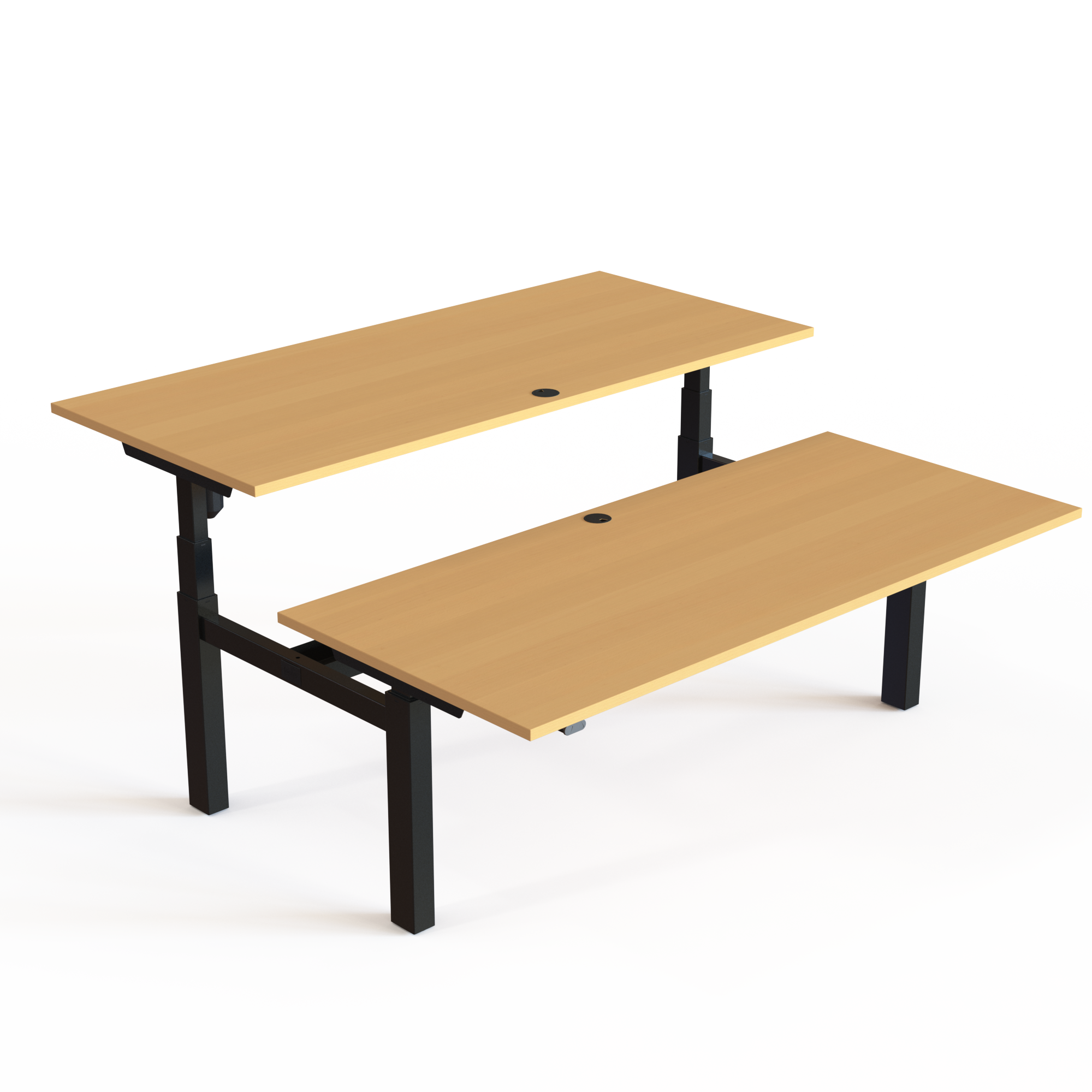 Electric Adjustable Desk | 180x80 cm | Beech with black frame