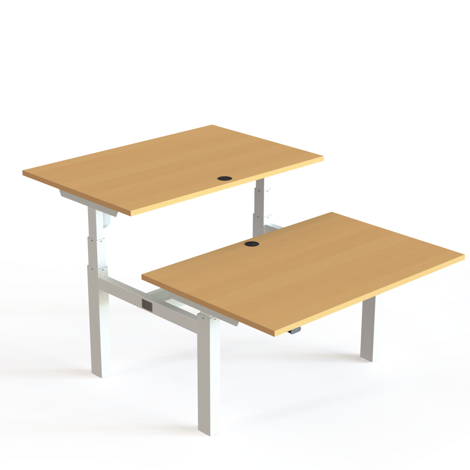 Electric Adjustable Desk | 120x80 cm | Beech with white frame