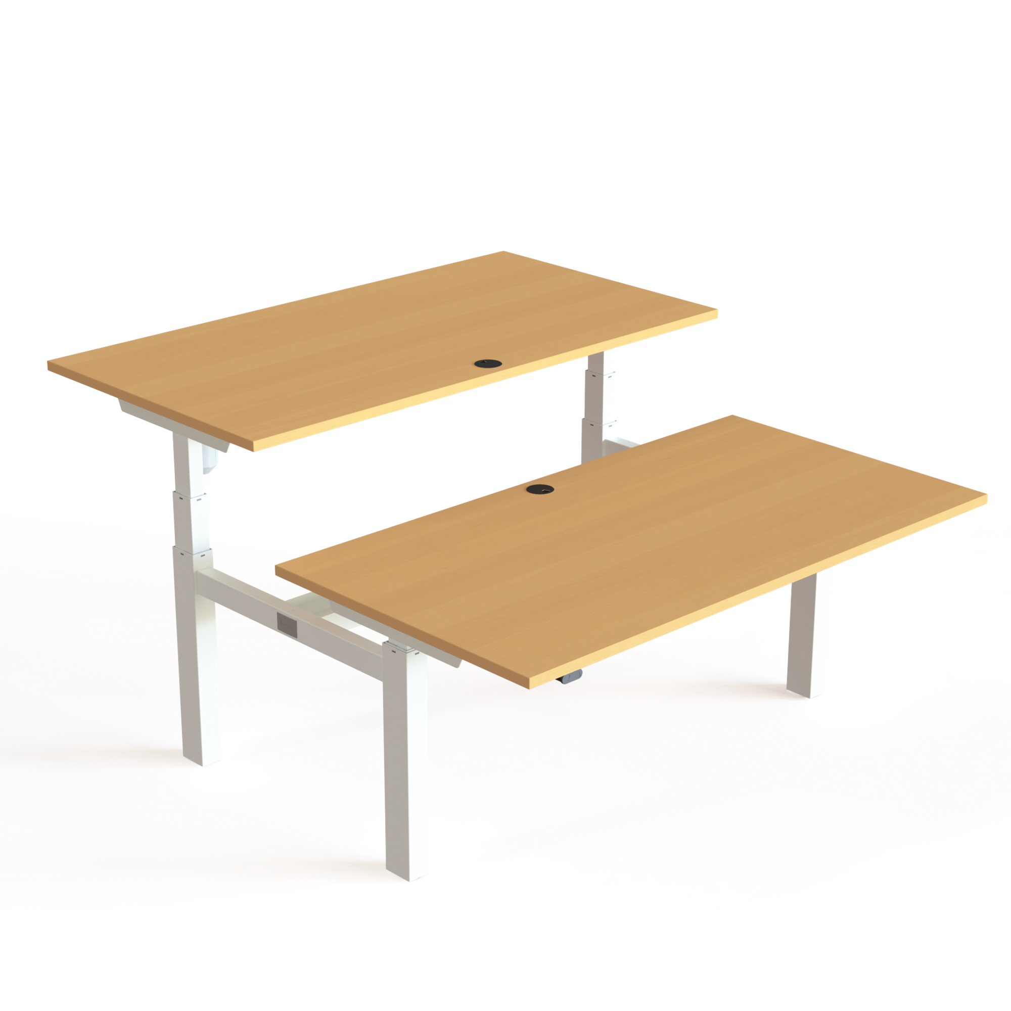 Electric Adjustable Desk | 150x80 cm | Beech with white frame