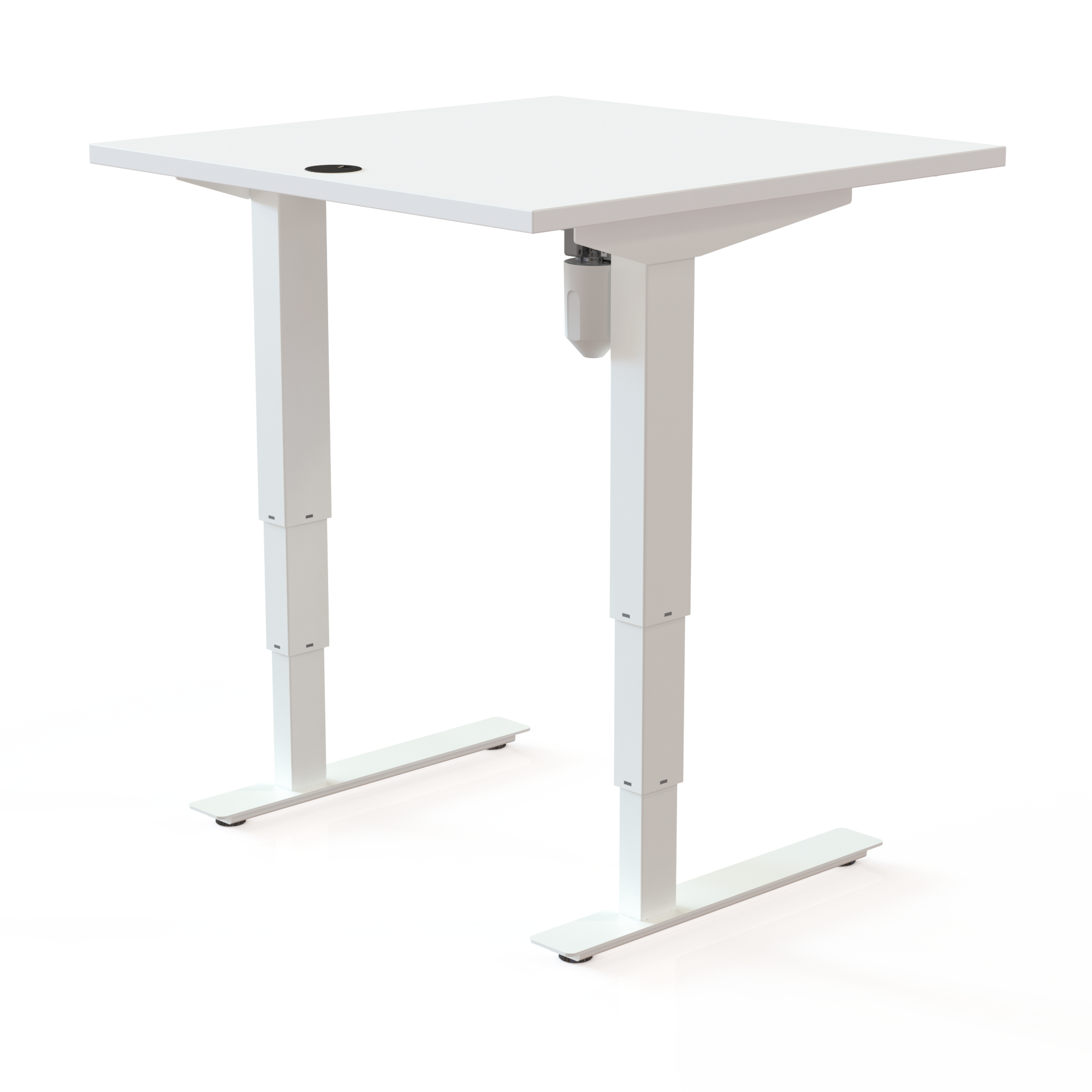Electric Adjustable Desk | 80x80 cm | White with white frame