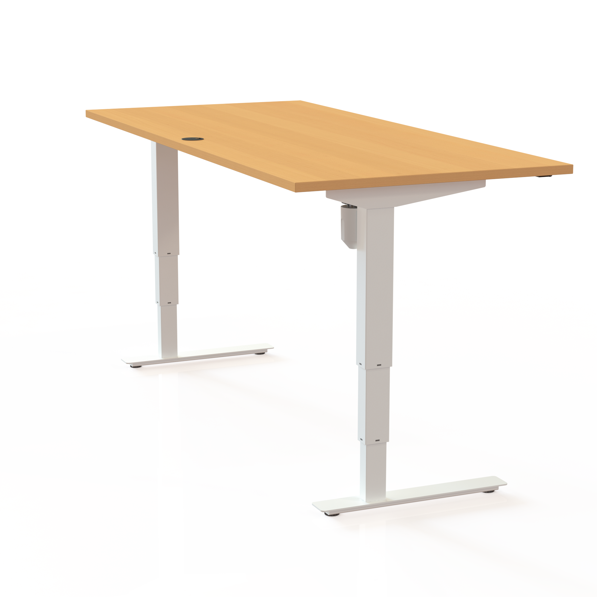 Electric Adjustable Desk | 180x80 cm | Beech with white frame