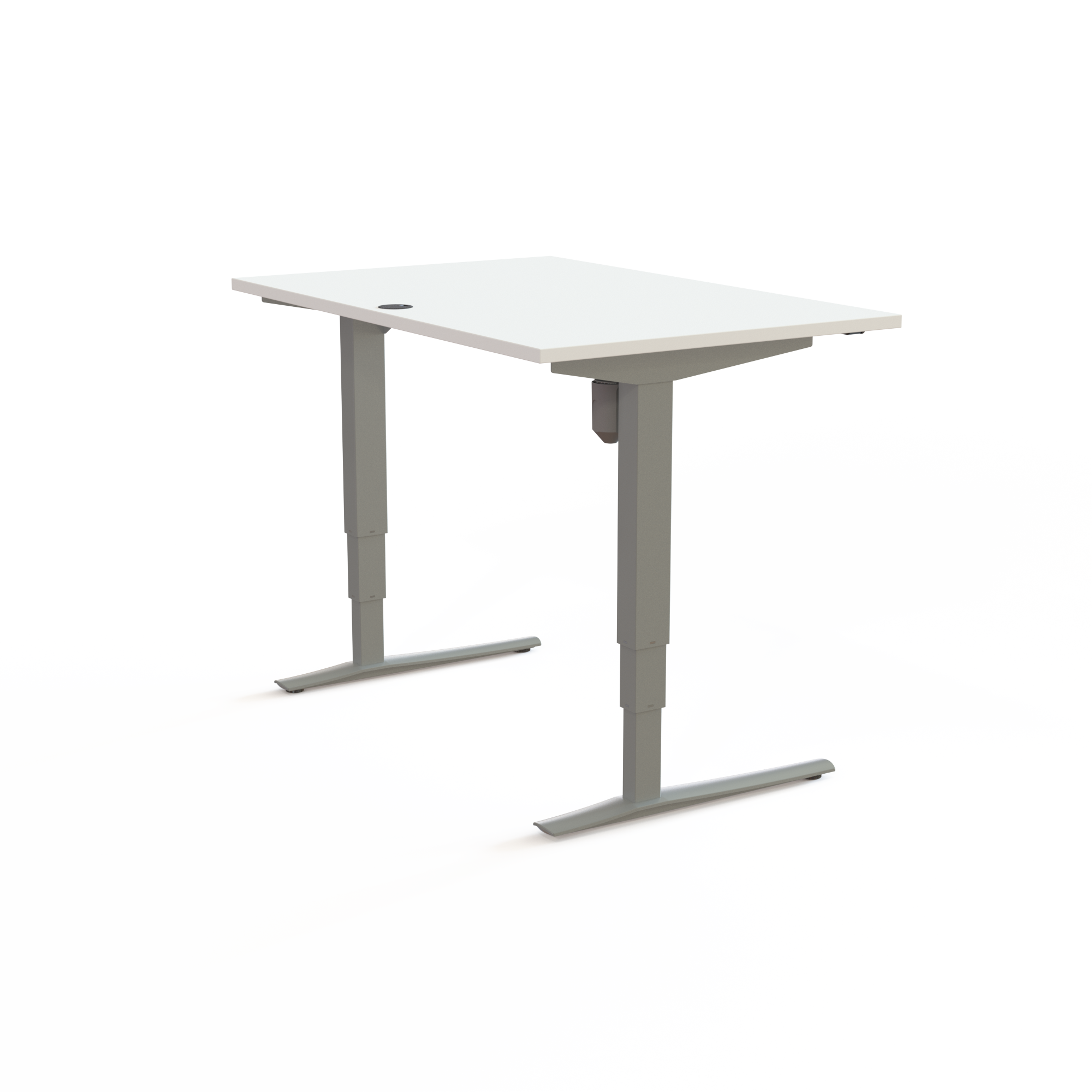 Electric Adjustable Desk | 120x80 cm | White with silver frame
