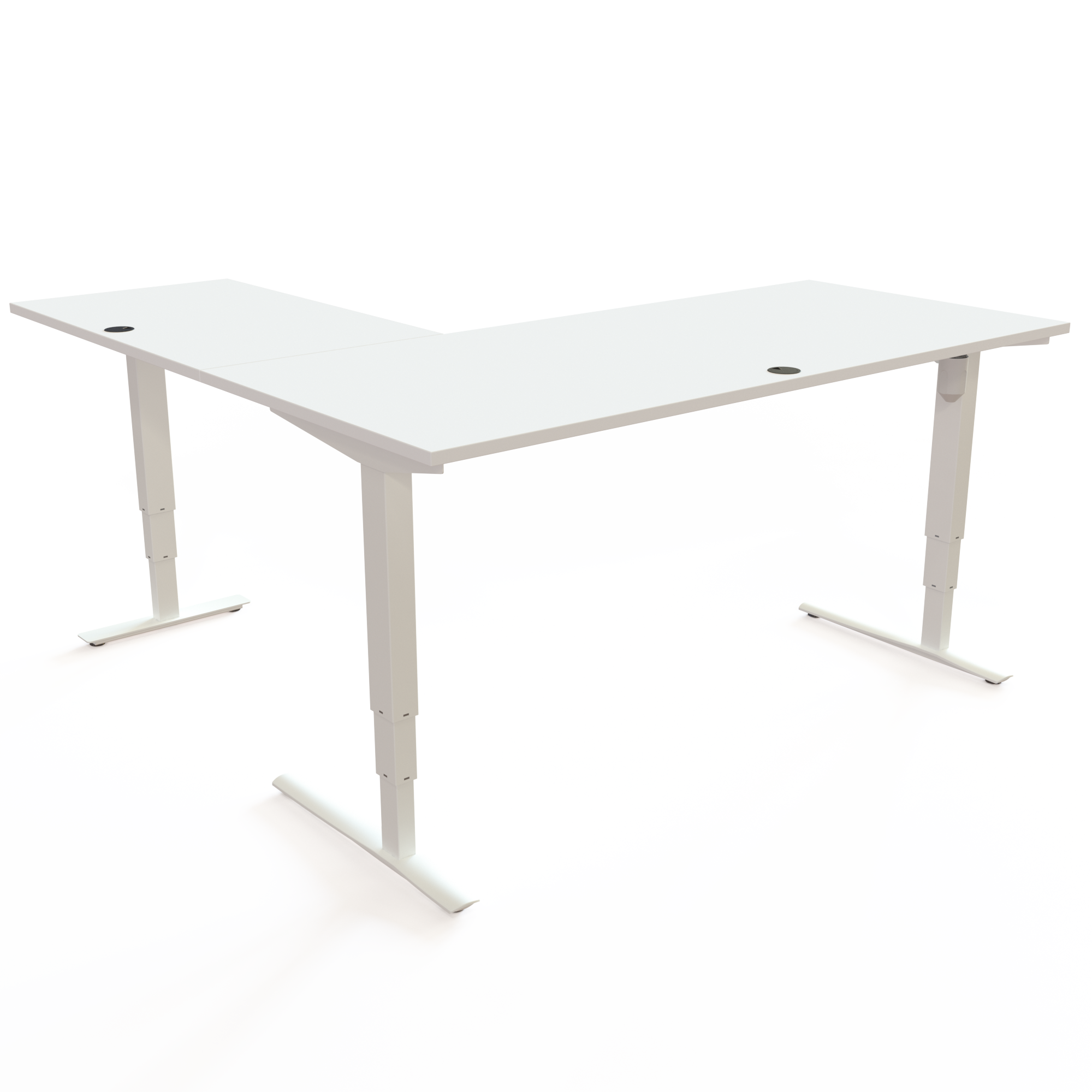 Electric Adjustable Desk | 180x180 cm | White with white frame