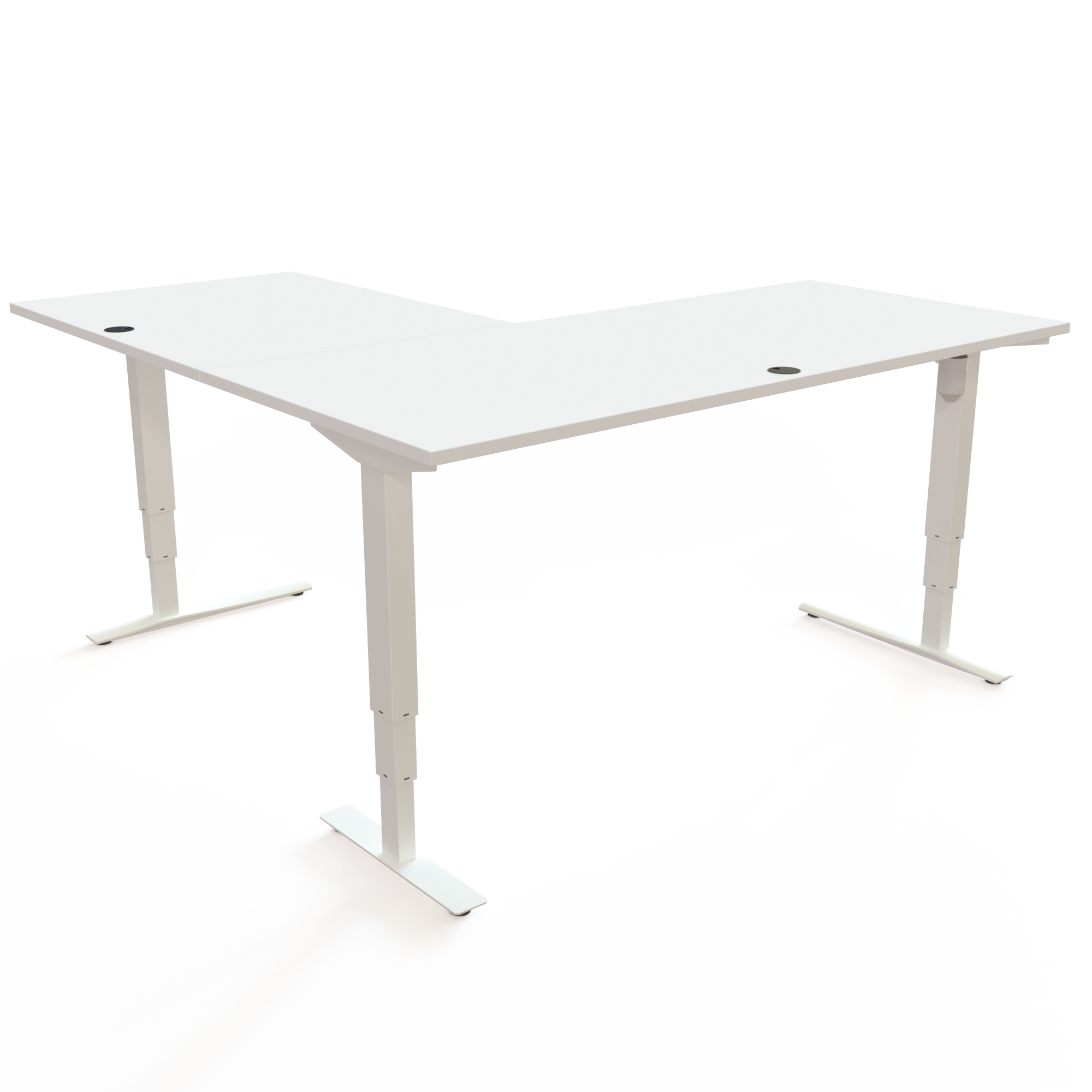 Electric Adjustable Desk | 180x180 cm | White with white frame