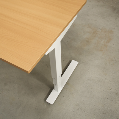 Electric Adjustable Desk | 160x80 cm | Beech with white frame