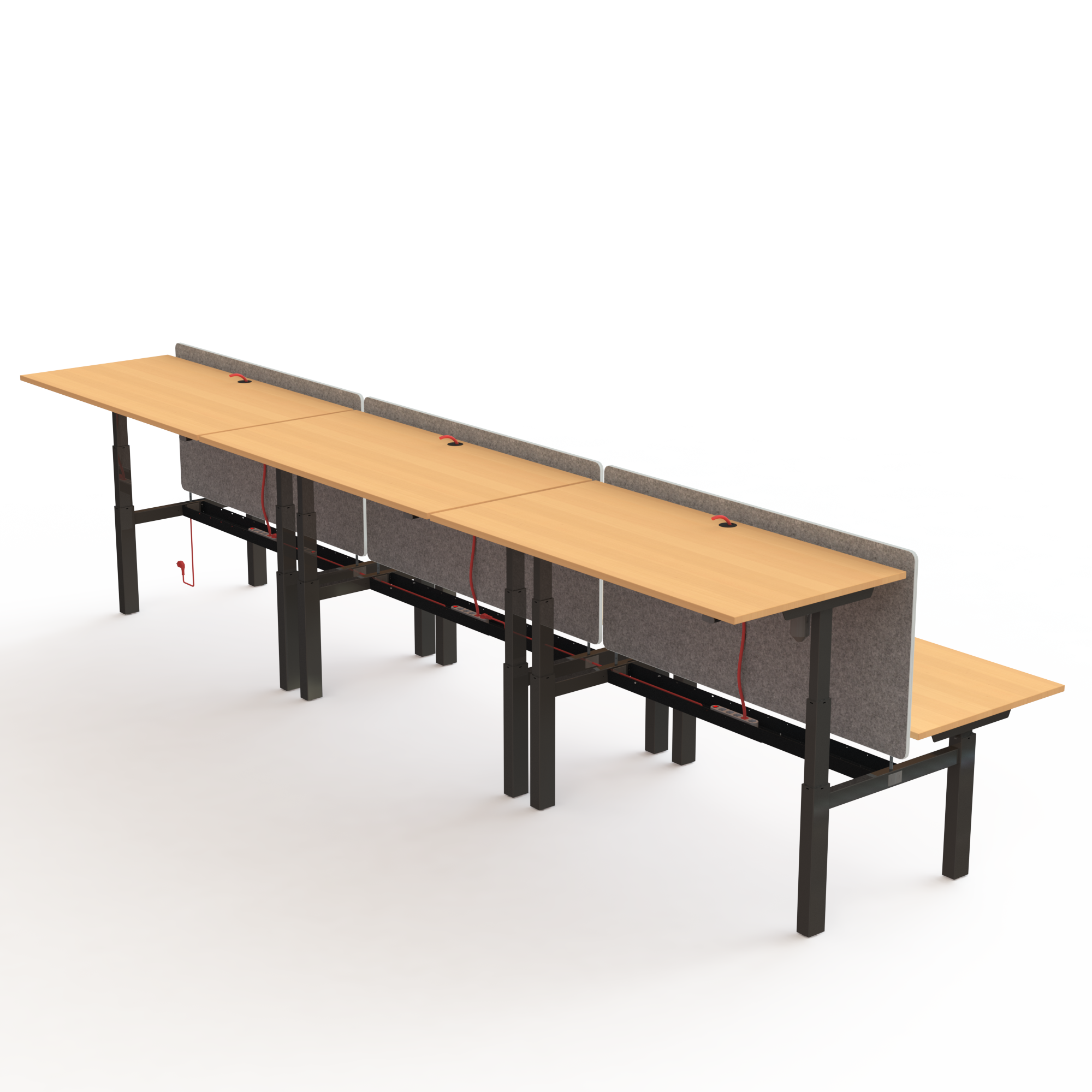 Electric Adjustable Desk | 160x80 cm | Beech with black frame